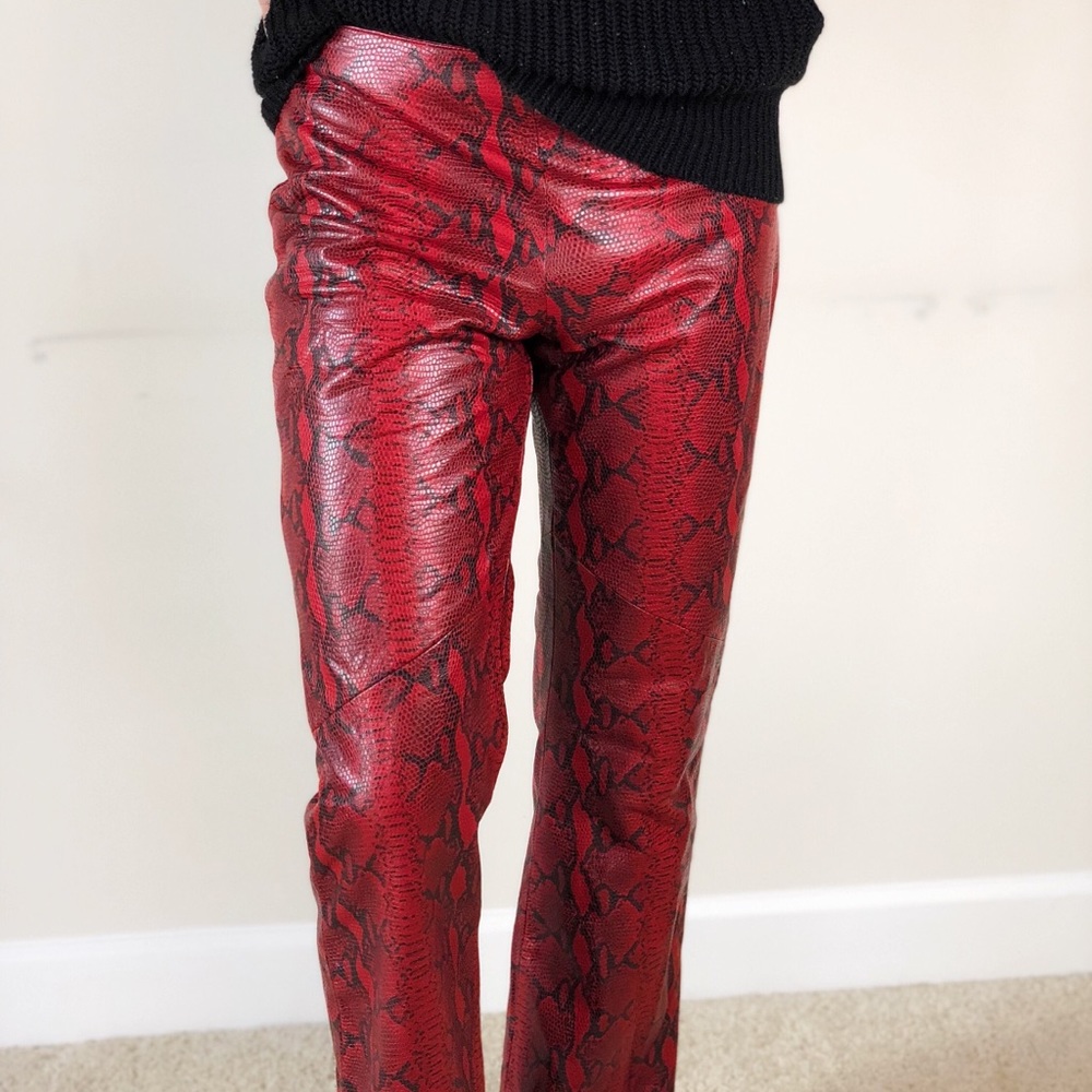 Fun Red Snakeskin Pants